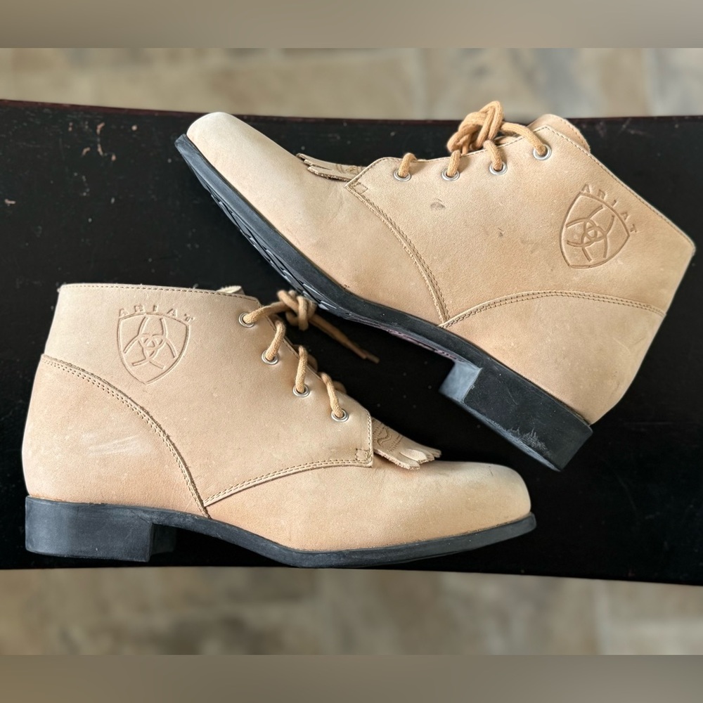 Ariat Tan Lace-Up Ankle Booties
